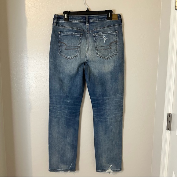 💝AE High-Rise Slim Straight Leg Stretch X NWT Women's Jean 12S - Picture 4 of 11